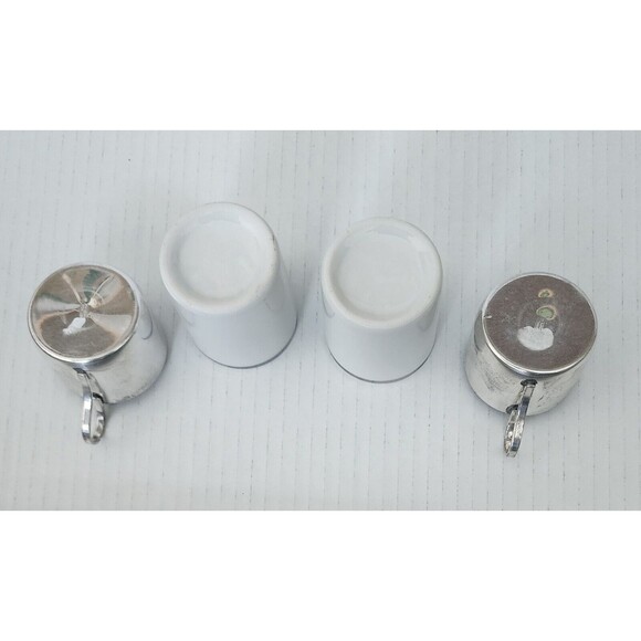 Cristofoli Prata 90 Set of 2 Ceramic Espresso Cups with Silver Plated Holders - Picture 4 of 4
